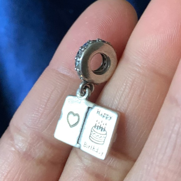 Retired Pandora Happy Birthday Card Dangle Charm - Picture 3 of 8